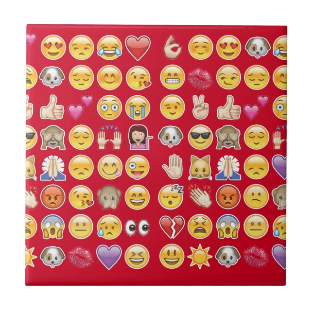 Azulejo De Cerâmica emoji vermelho (Frente)