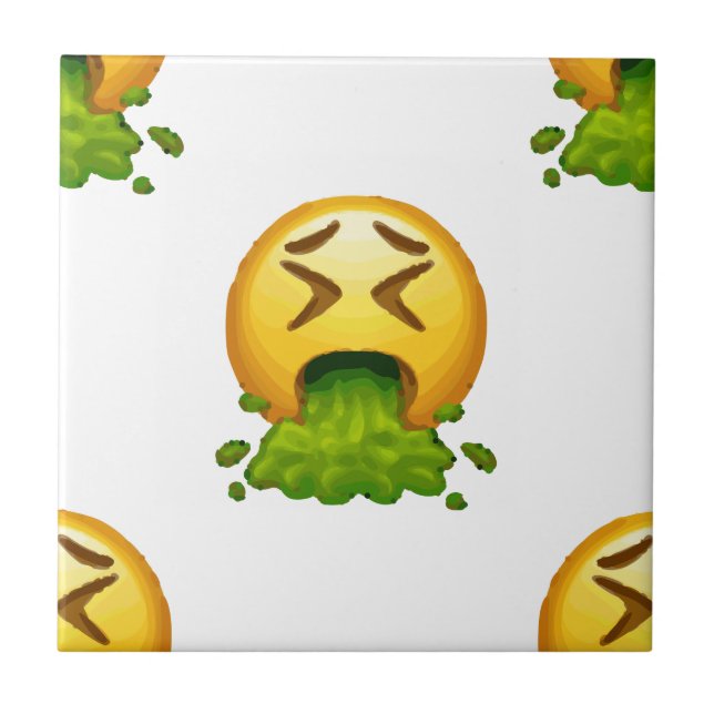 Azulejo De Cerâmica emoji vomitando (Frente)