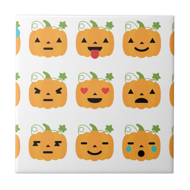 Azulejo De Cerâmica emojis de abóbora-das-bruxas (Frente)