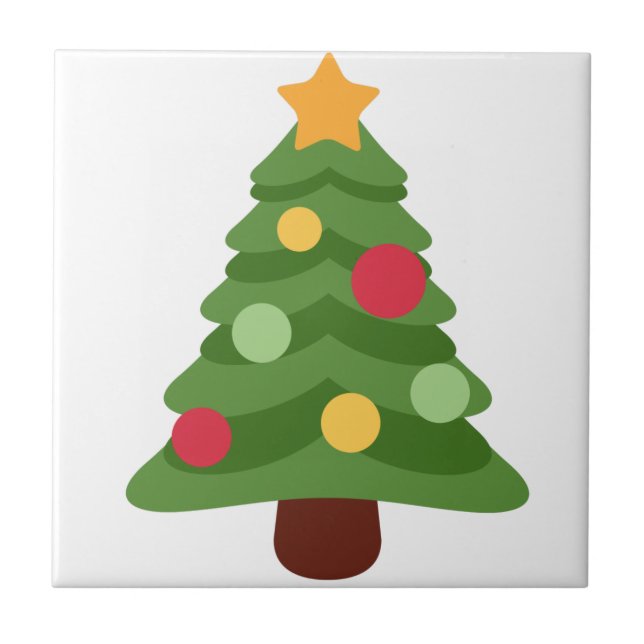 Azulejo De Cerâmica emojis de árvore de natal (Frente)
