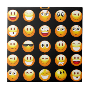 Azulejo De Cerâmica emojis preto