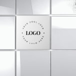 Azulejo De Cerâmica Empresa com marca de logotipo comercial personaliz<br><div class="desc">Design seu azulejo cerâmico personalizado com este modelo editável,  com o logotipo circular redondo. Adicione facilmente seu logotipo clicando na opção "personalizar".</div>