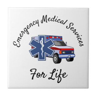 Azulejo De Cerâmica EMS Ambulance For Life   