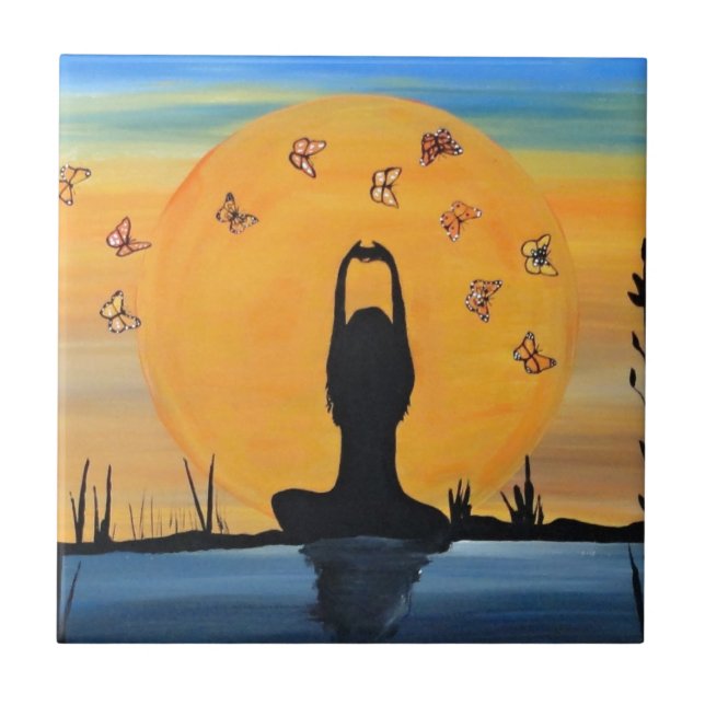 Azulejo De Cerâmica Encontrando seu zen (Frente)