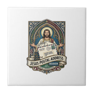 Azulejo De Cerâmica Endereço Postal de Jesus Céu Endereço Postal de Je
