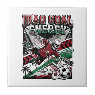 Azulejo De Cerâmica Energia do Gol do Iraque Esqueleto Striker Nações