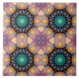 Azulejo De Cerâmica Ênfase Boêmia de Padrão Geométrico Vibrante