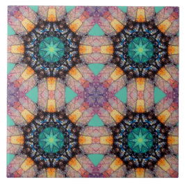 Azulejo De Cerâmica Ênfase Boêmia de Padrão Geométrico Vibrante