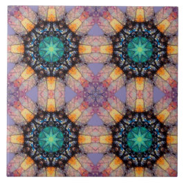 Azulejo De Cerâmica Ênfase Boêmia de Padrão Geométrico Vibrante