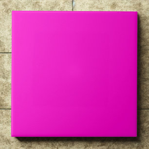 Azulejo De Cerâmica Ênfase de Néon Magenta Quente