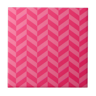 Azulejo De Cerâmica Ênfase Decorativa do Na moda Chevron Rosa
