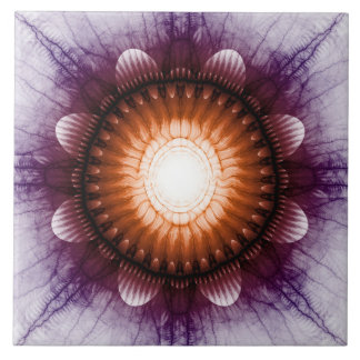 Azulejo De Cerâmica Enfeite vermelho-místico brilhante