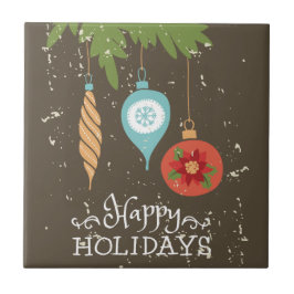 Azulejo De Cerâmica Enfeites de natal de Férias Felizes Decorativos