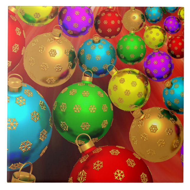 Azulejo De Cerâmica Enfeites de natal jamboree (Frente)