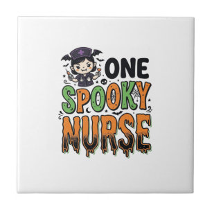 Azulejo De Cerâmica Enfermeira Assustadora Desenho de Gravura Vintage 