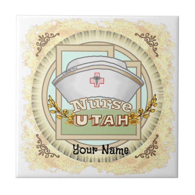 Azulejo De Cerâmica Enfermeira de Utah (Frente)