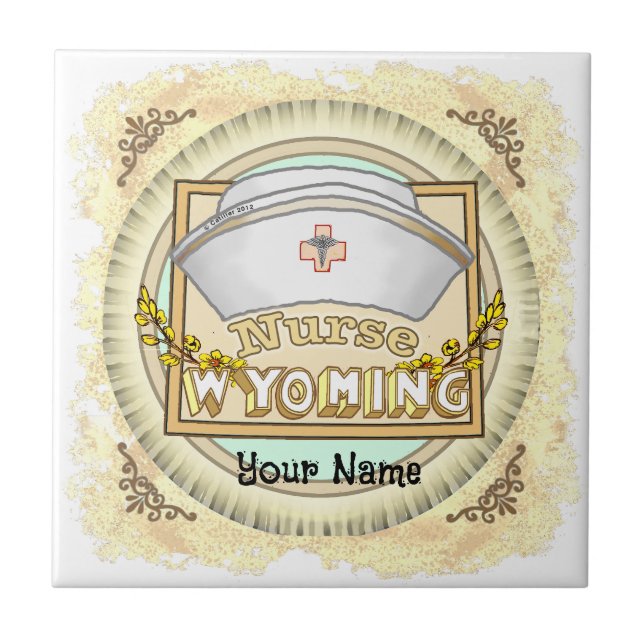 Azulejo De Cerâmica Enfermeira de Wyoming (Frente)