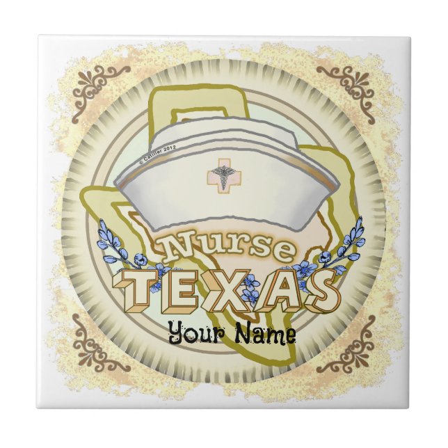 Azulejo De Cerâmica Enfermeira do Texas (Frente)