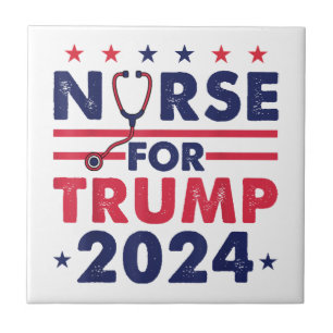 Azulejo De Cerâmica Enfermeiras Retro Para Trump 2024 Bandeira Estrela