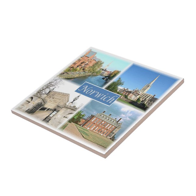 Azulejo De Cerâmica ENG054 NORWICH NORFOLK, Inglaterra (Lateral)