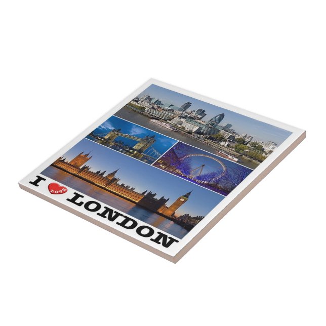 Azulejo De Cerâmica ENG065 LONDRES "I AMVE", Inglaterra, (Lateral)