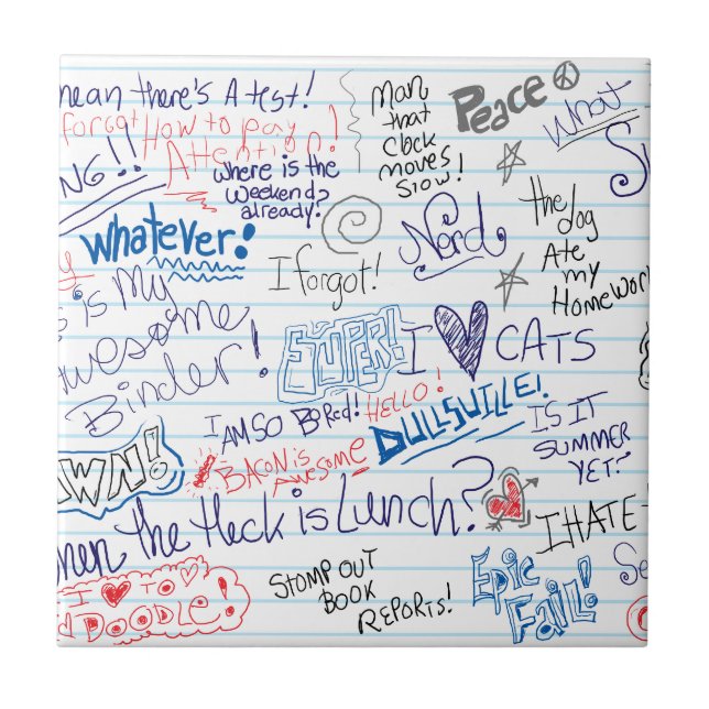 Azulejo De Cerâmica Engraçada Escola Dobra Artes Divertimento  (Frente)