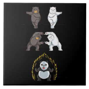 Azulejo De Cerâmica Engraçado Amante de os animais de Urso Polar