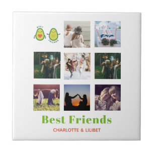 Azulejo De Cerâmica Engraçado BFF PHOTO COLLAGE Dif Personalizado AVO
