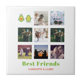 Azulejo De Cerâmica Engraçado BFF PHOTO COLLAGE Dif Personalizado AVOC