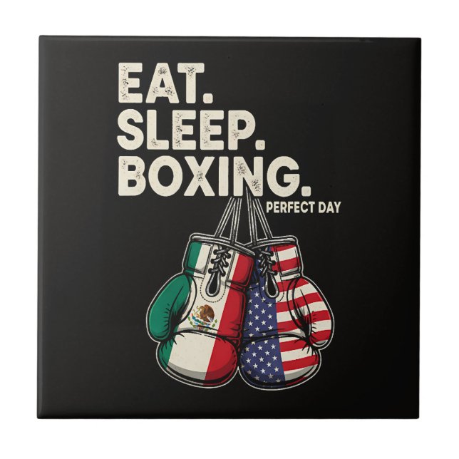 Azulejo De Cerâmica Engraçado Comer Dormir Repetir Boxe (Frente)