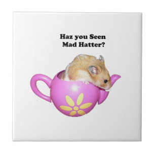 Azulejo De Cerâmica Engraçado Mad Hatter Dormouse Alice no País das Ma