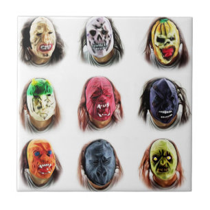 Azulejo De Cerâmica Engraçado Máscaras Scary