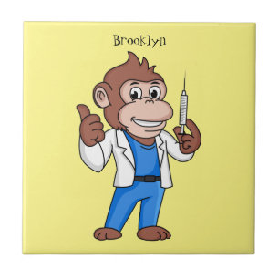 Azulejo De Cerâmica Engraçado orangotango macaco