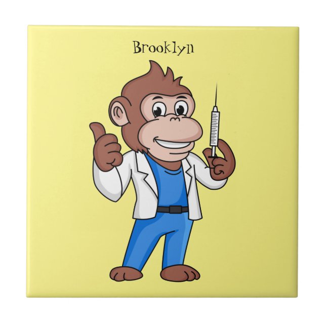 Azulejo De Cerâmica Engraçado orangotango macaco (Frente)