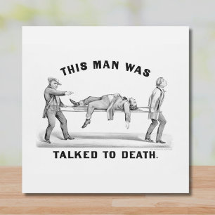 Azulejo De Cerâmica Engraçado "Talk to Death" Vintage Art apresenta Pi