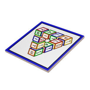 Azulejo De Cerâmica Engraçado Vermelho Azul Amarelo Verde Blocos de Br