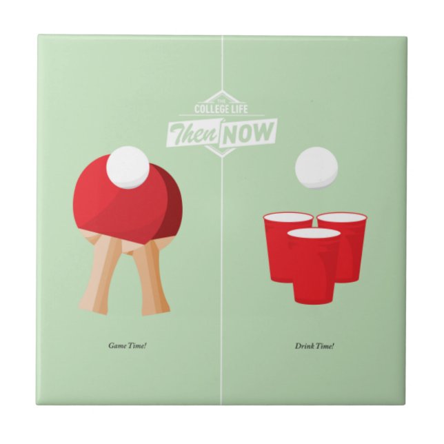 Azulejo De Cerâmica Então e agora: Sibilo Pong (Frente)