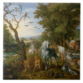 Azulejo De Cerâmica Entrada dos animais na arca de Noah (Brueghel)