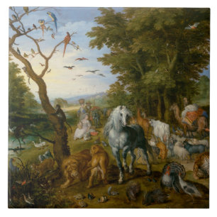 Azulejo De Cerâmica Entrada dos animais na arca de Noah (Brueghel)
