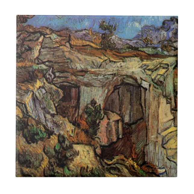 Azulejo De Cerâmica Entrada no Quarry, Santo-Remy de Vincent van Gogh (Frente)