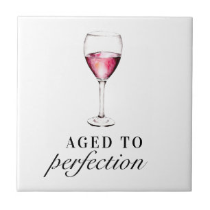 Azulejo De Cerâmica Envelhecido à Perfeição Copo de Vinho de Aniversár