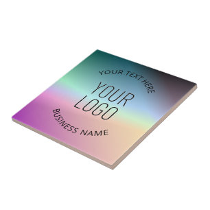 Azulejo De Cerâmica Enviar Logotipo   Cores Gradientes Coloridas em Mu
