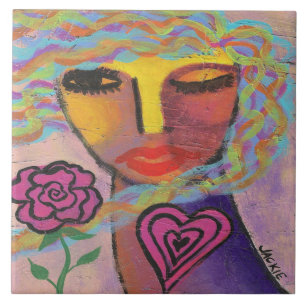 Azulejo De Cerâmica Enviar-me Flores Abstrato Art