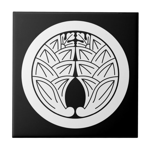 Azulejo De Cerâmica Envolvendo gingers japoneses em um círculo (Frente)