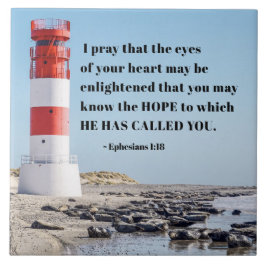 Azulejo De Cerâmica Ephesianos 1:18 Eu rezo para que você conheça a ES