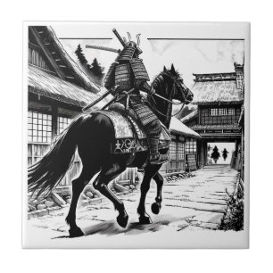 Azulejo De Cerâmica Epic Samurai Rider Impressão de Arte de Manga