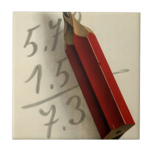 Azulejo De Cerâmica Equação Matemática com Lápis Vermelho, Negócios Vi