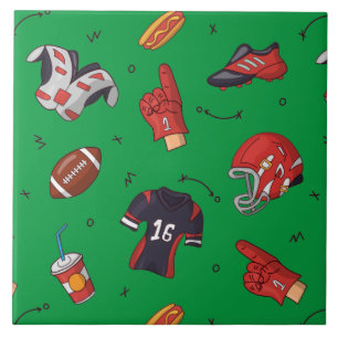 Azulejo De Cerâmica Equipamento desportivo de futebol com padrão de C