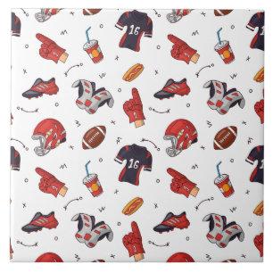 Azulejo De Cerâmica Equipamento desportivo de futebol com padrão de C