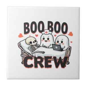 Azulejo De Cerâmica Equipe Boo Boo Enfermeira Fantasmas Fofos de Hallo